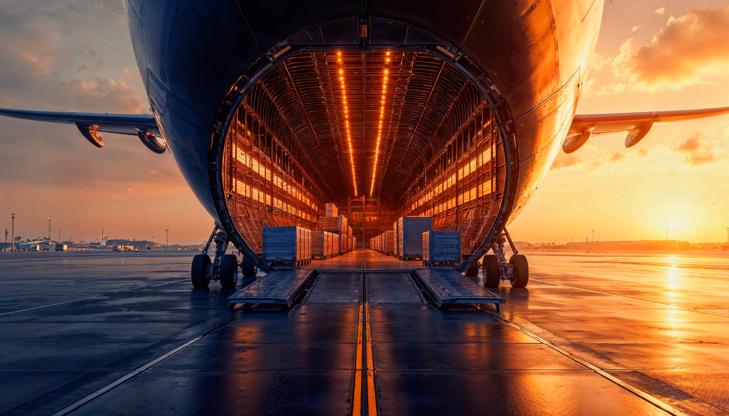 Freight vessel crossing sea